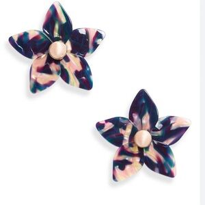 BAUBLEBAR Resin Acrylic Large Flower Statement Earrings Women’s Spring Summer